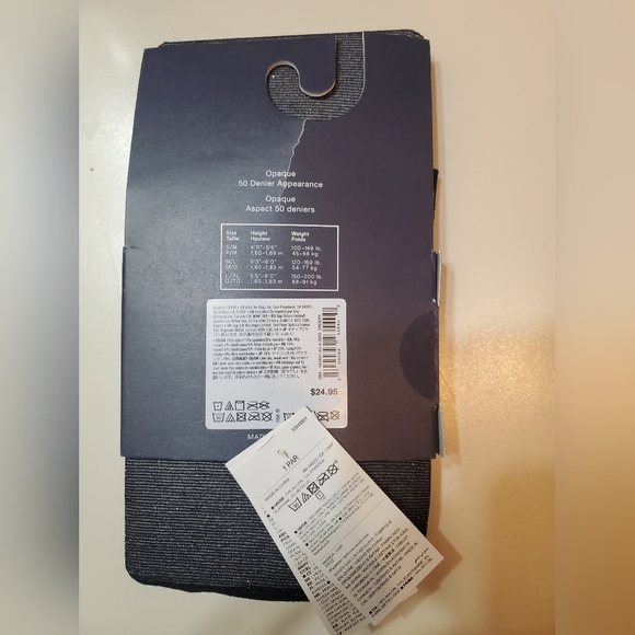 NWT GAP black sheer tights with silver sparks. Size S/M. - Picture 4 of 6